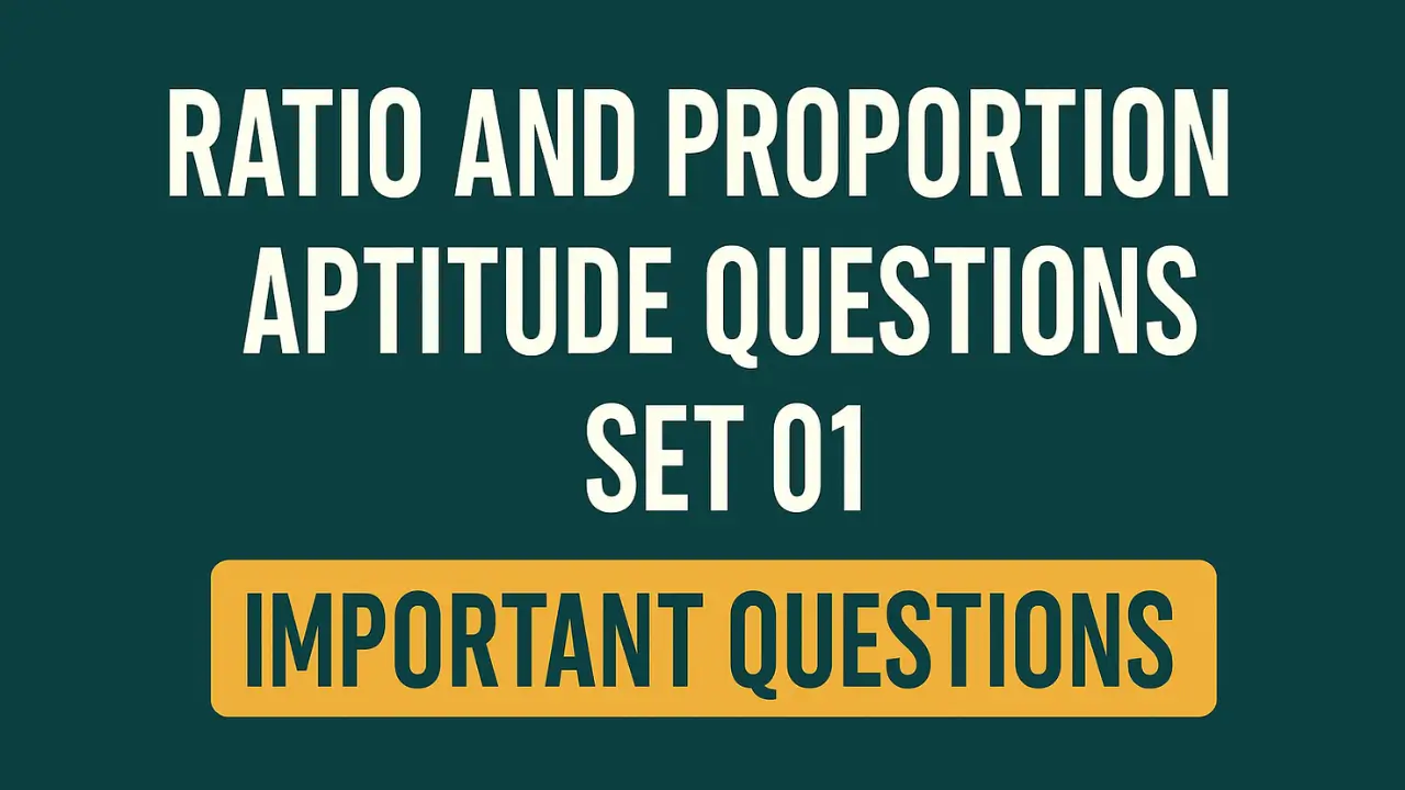 Ratio and Proportion Aptitude Questions