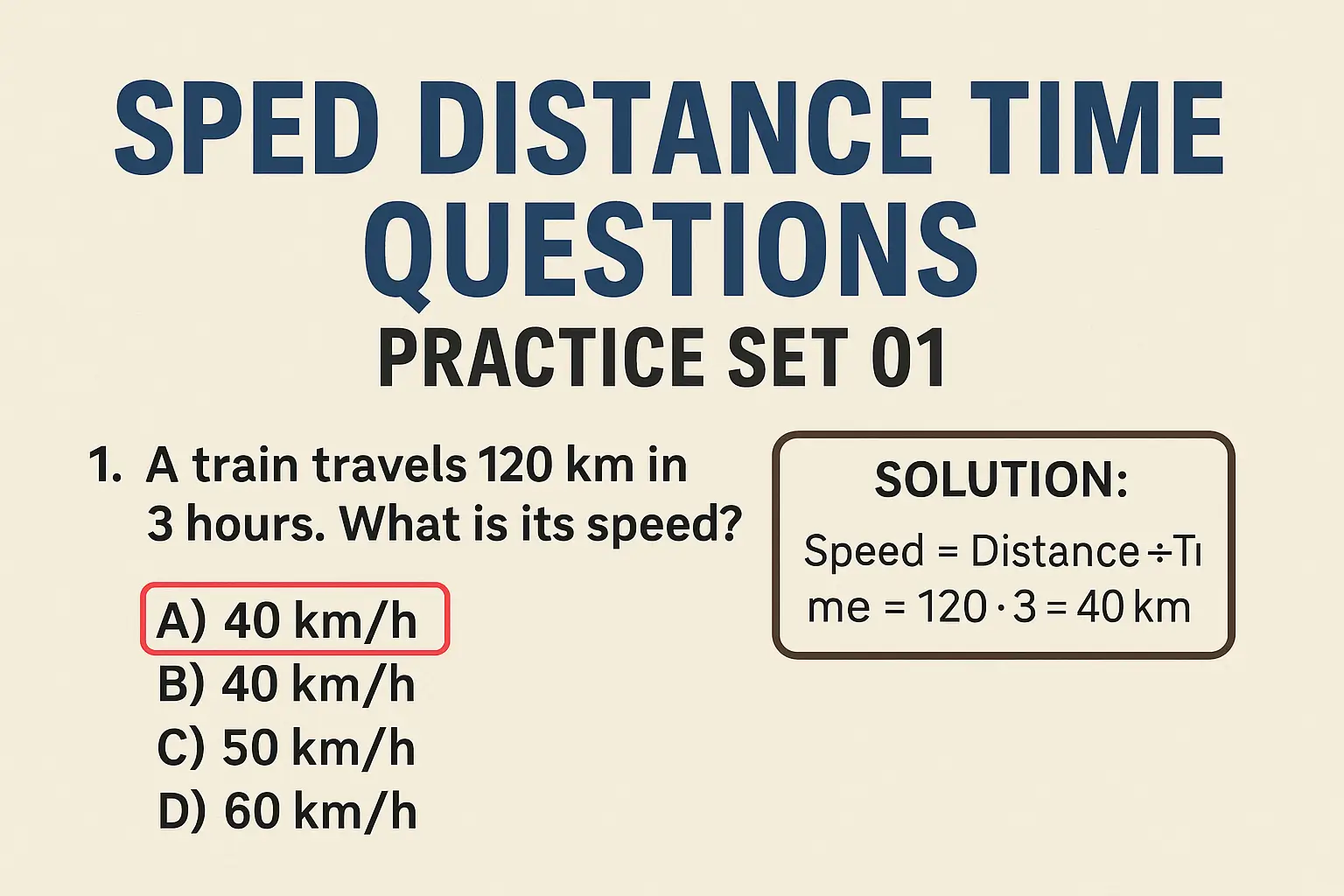 Speed Distance Time Questions